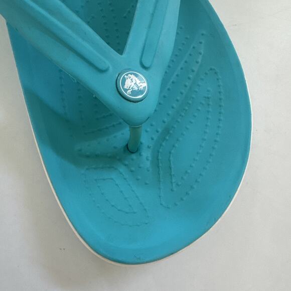 Crocs Flip Flops Blue Comfortable Beach Sandals Mens 13 Washable - Picture 4 of 10